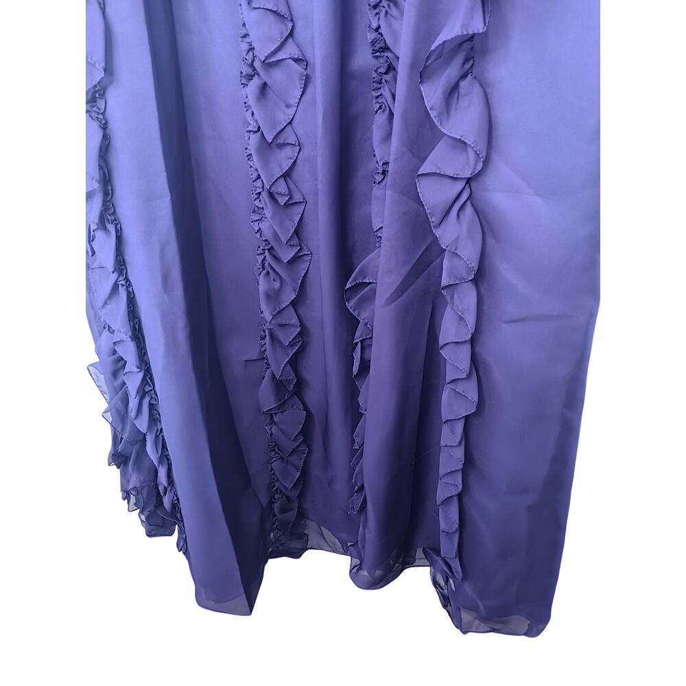 New with Tags Mac Duggal 68543 Purple Ruffle Gown Sz 18W Formal Evening Dress - Picture 6 of 16